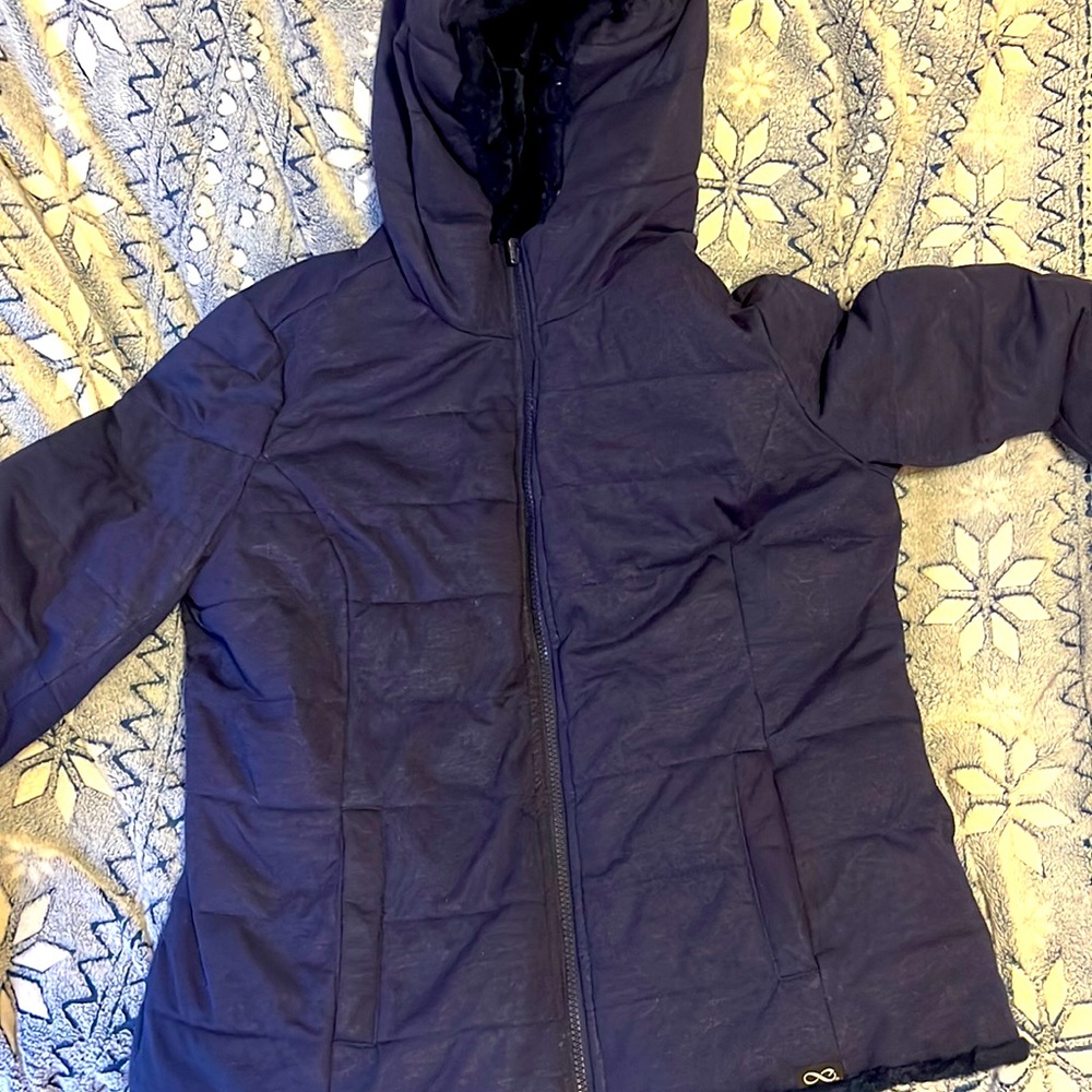 Dark navy blue reversible winter coat